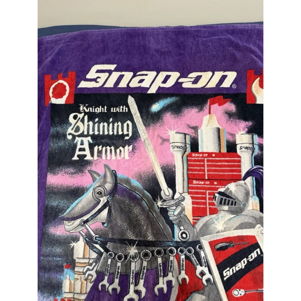 Snap-On Knight Shining Armor Beach Towel  Vintage Swingster Rare Tools Wrench